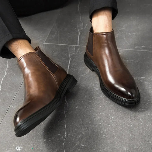Winter Chelsea Boots Men Leather Shoes Men Ankle Boots Fashion Brand Autumn Winter Male Footwear 2019 Fgb5