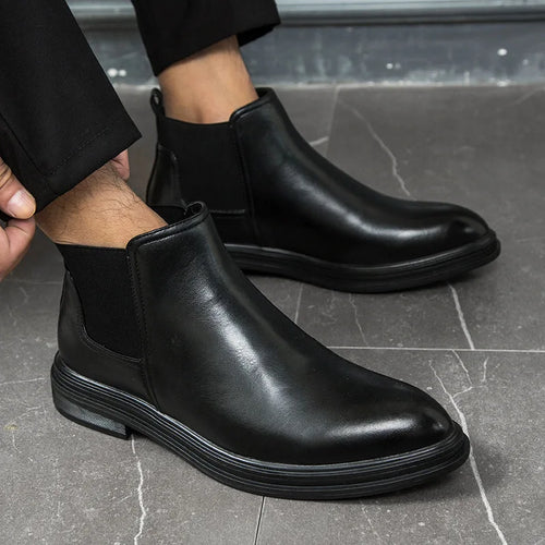 Winter Chelsea Boots Men Leather Shoes Men Ankle Boots Fashion Brand Autumn Winter Male Footwear 2019 Fgb5