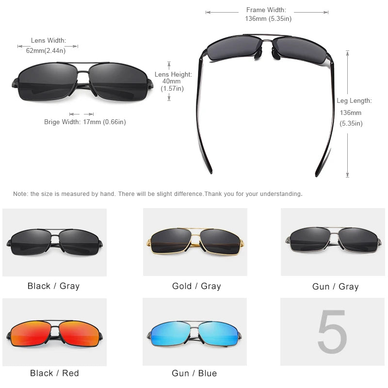 Vintage Retro Brand Designer Men Polarized Sunglasses Square Classic Men Shades Sun Glasses UV400 N7088