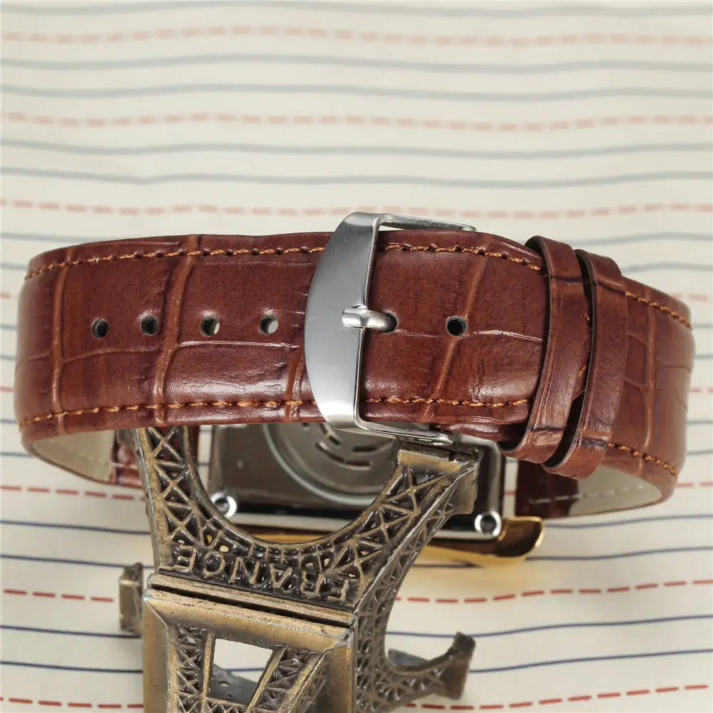 SEWOR Watch Fashion Rectangle Watches Men Gold Automatic Mechanical Wristwatches Men Luxury Business Watch Relogio Masculino