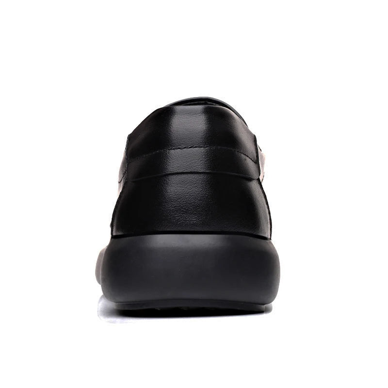 2025 Men'S Genuine Leather+Microfiber Leathe Shoes 38-46 Soft Anti-Slip Rubber Loafers Man Casual Leather Shoes