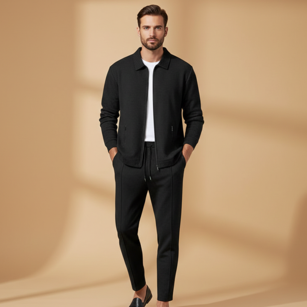 Dylor – Men'S Casual Zip Jacket Two Piece Set